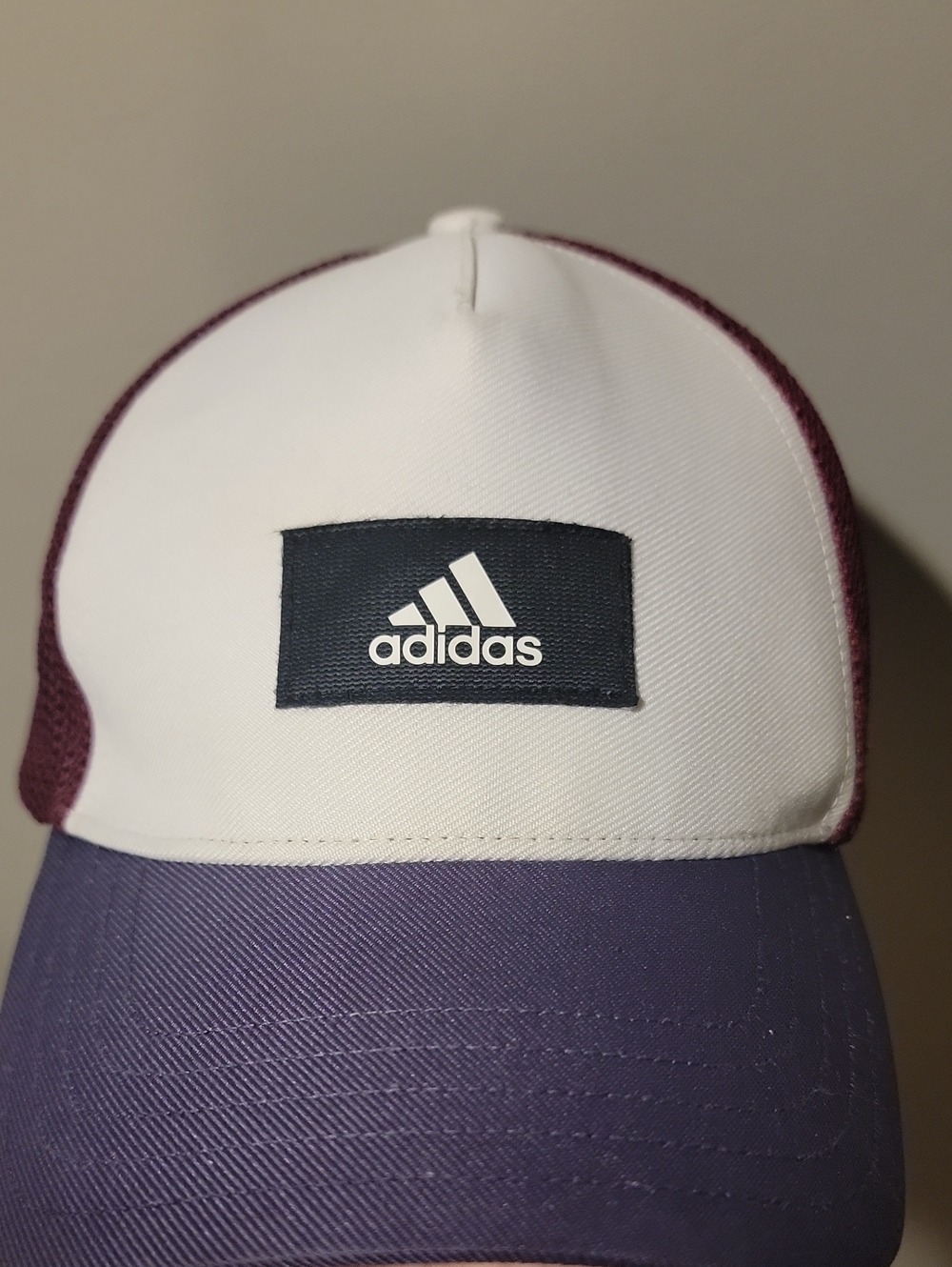 ⭐️ Adidas White and Purple Mesh Snapback Cap